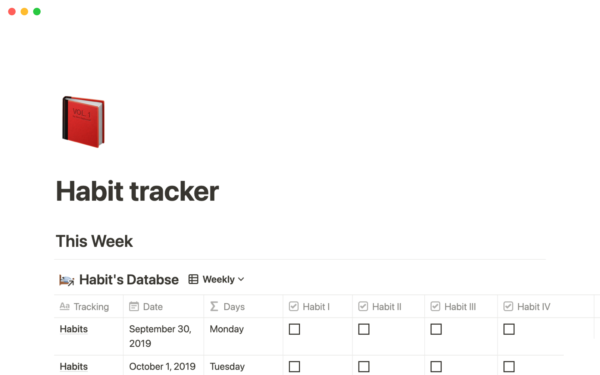 notion habit tracker date