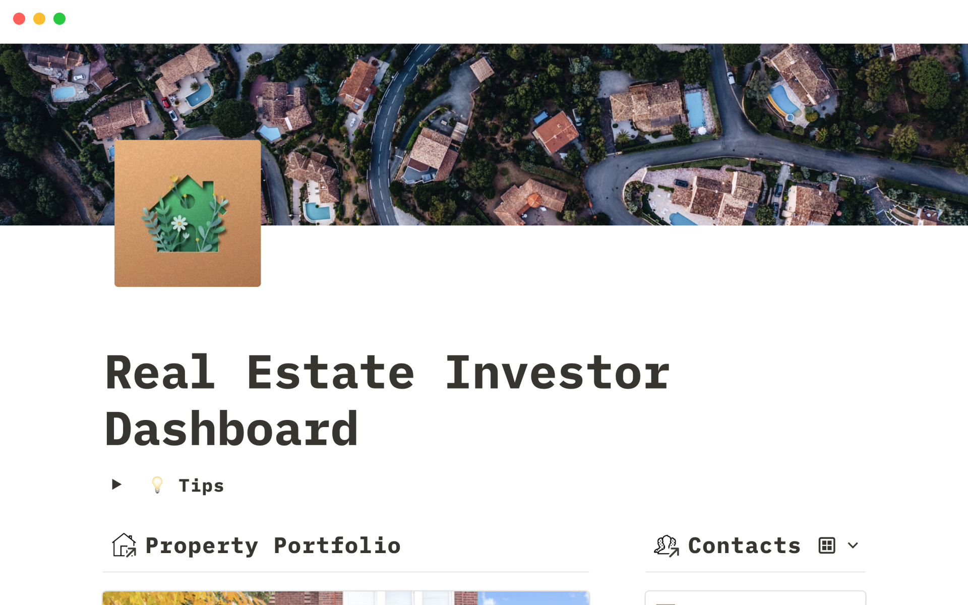 Notion Template Gallery Real estate investor dashboard
