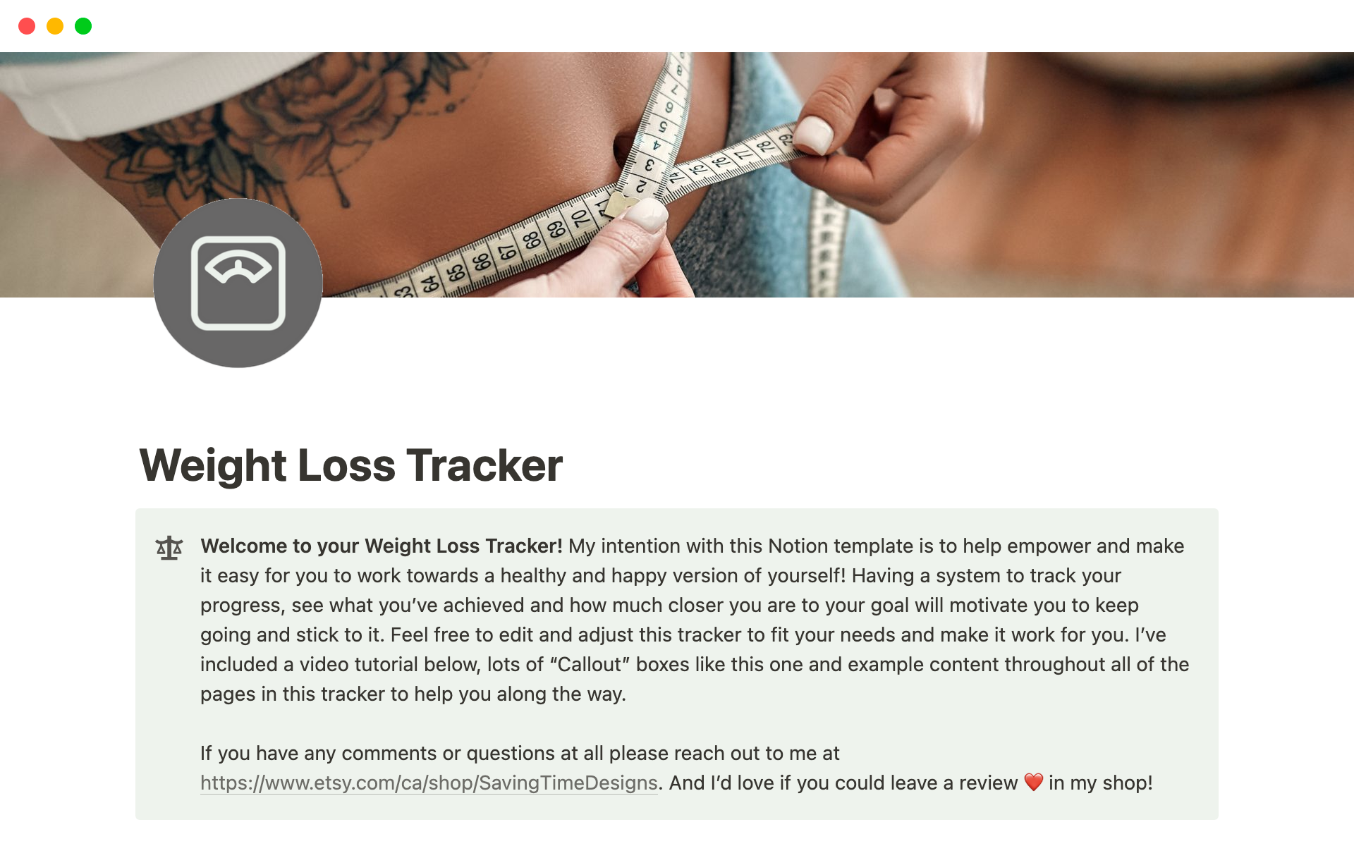 notion-vorlagengalerie-weight-loss-tracker