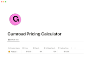 Notion Template Gallery Gumroad Pricing Calculator