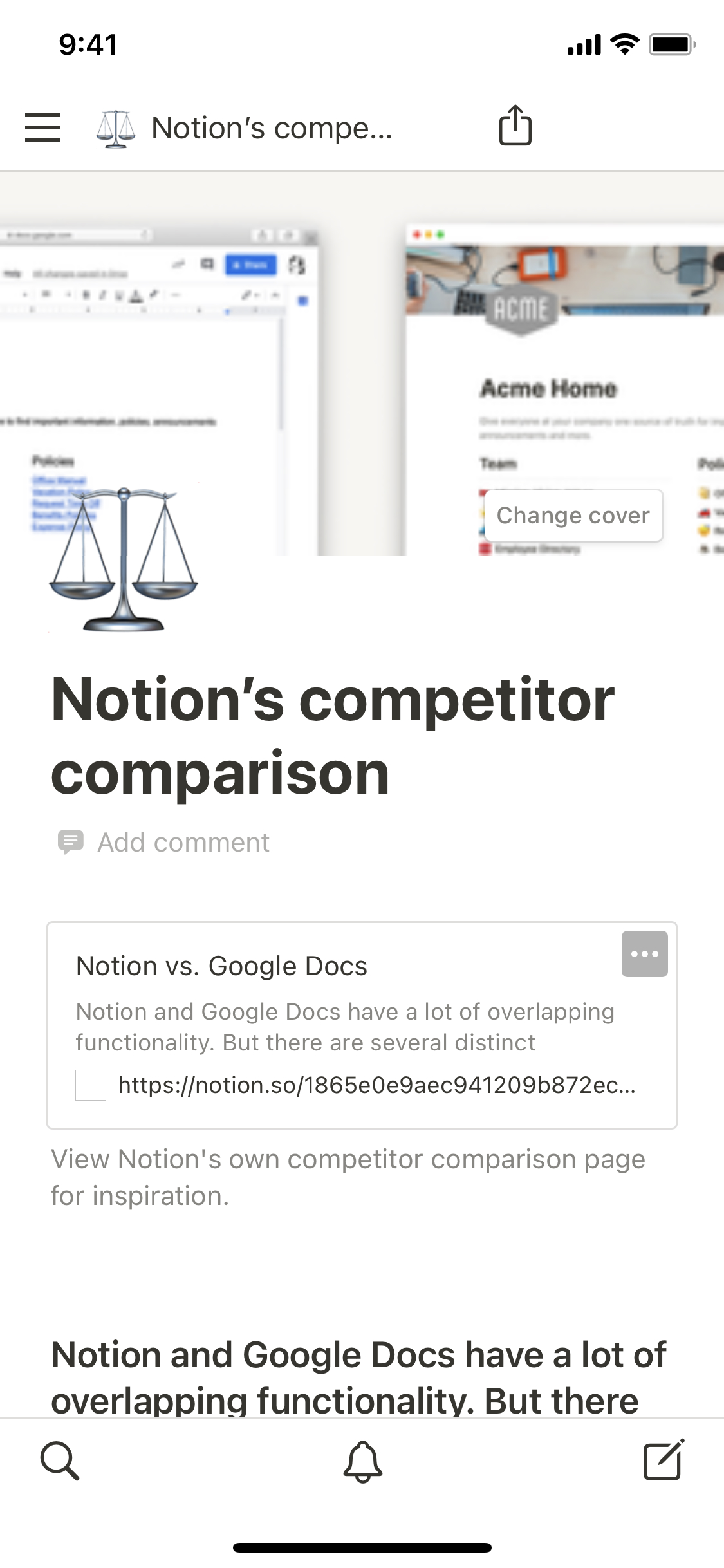 Notion Competitor Research Template: Differentiators, Value