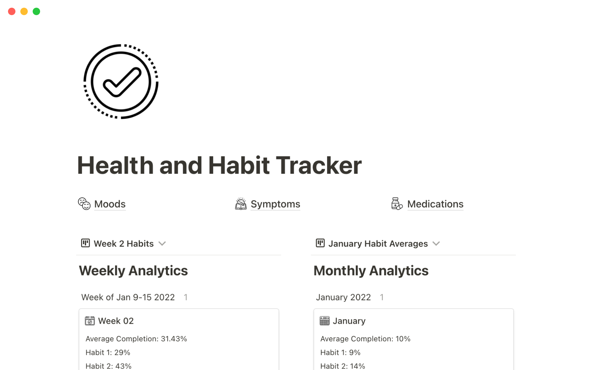 Notion Template Gallery Health amp habit tracker