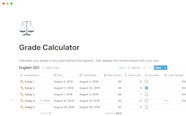 Notion Template Gallery Grade Calculator