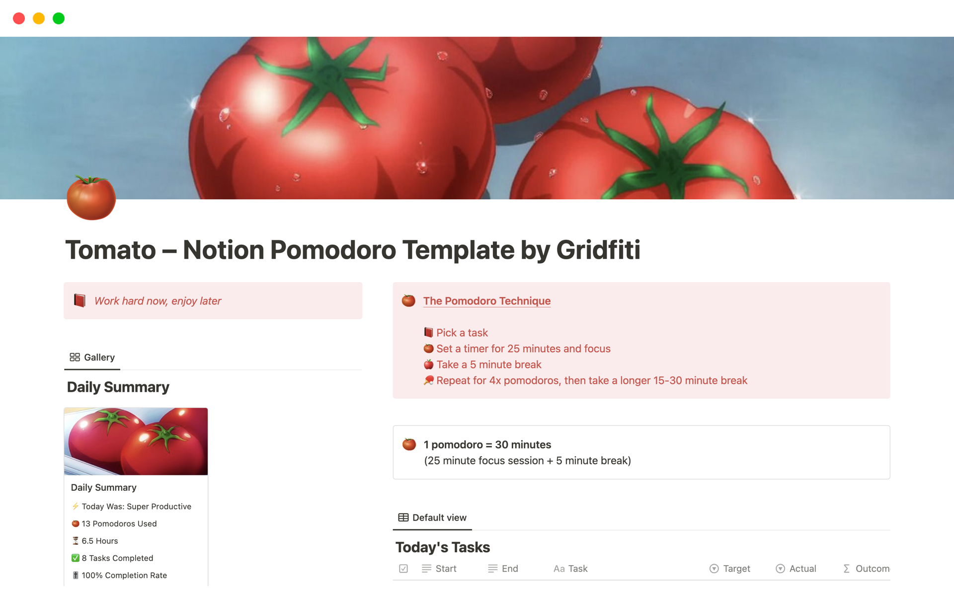 Pomodoro Timer widget for Notion
