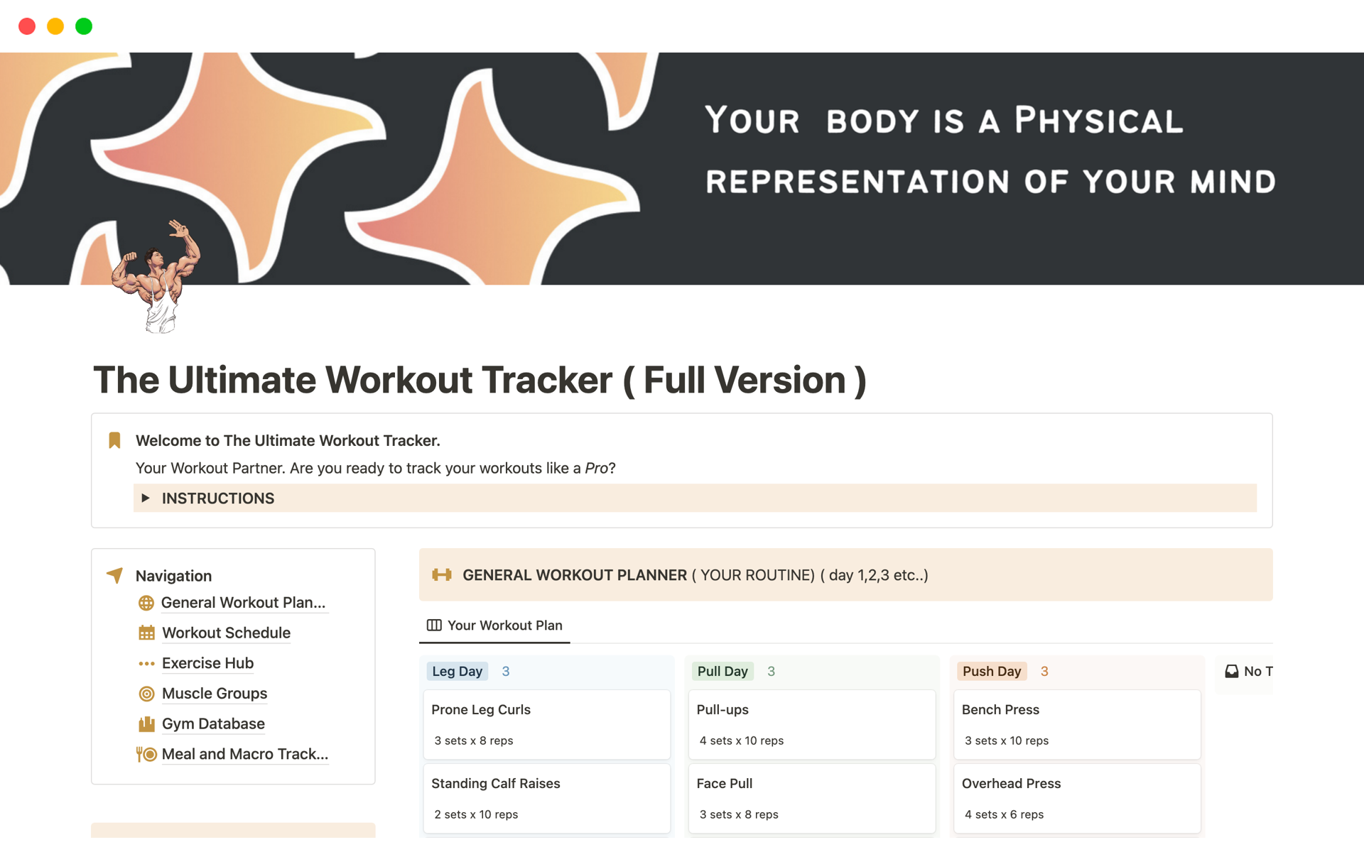 Your Smart Workout Tracker Template in Notion