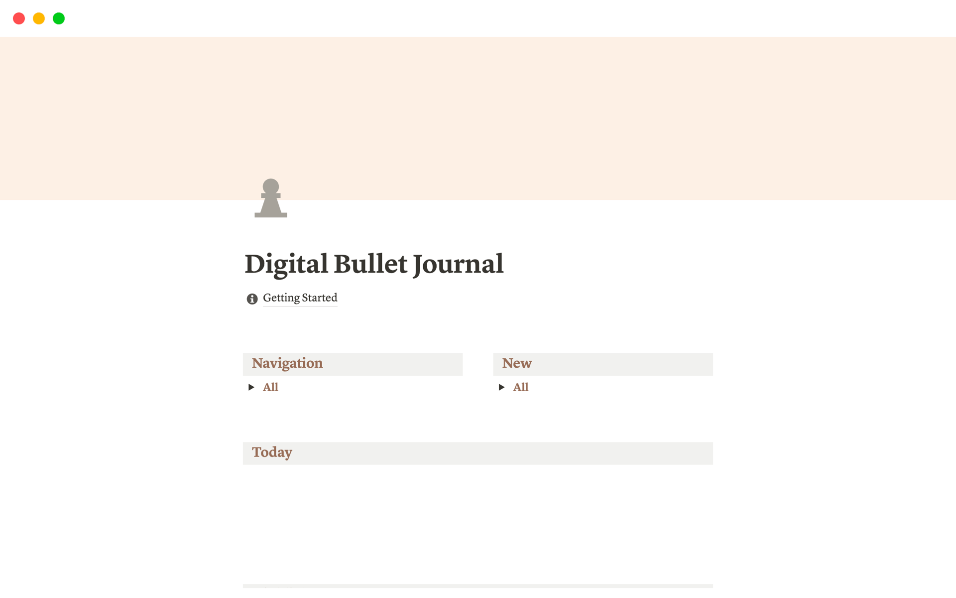 Bullet journal  Notion Template