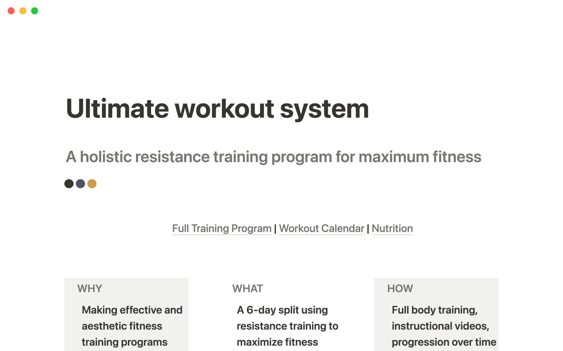 Notion Template Gallery Ultimate workout system