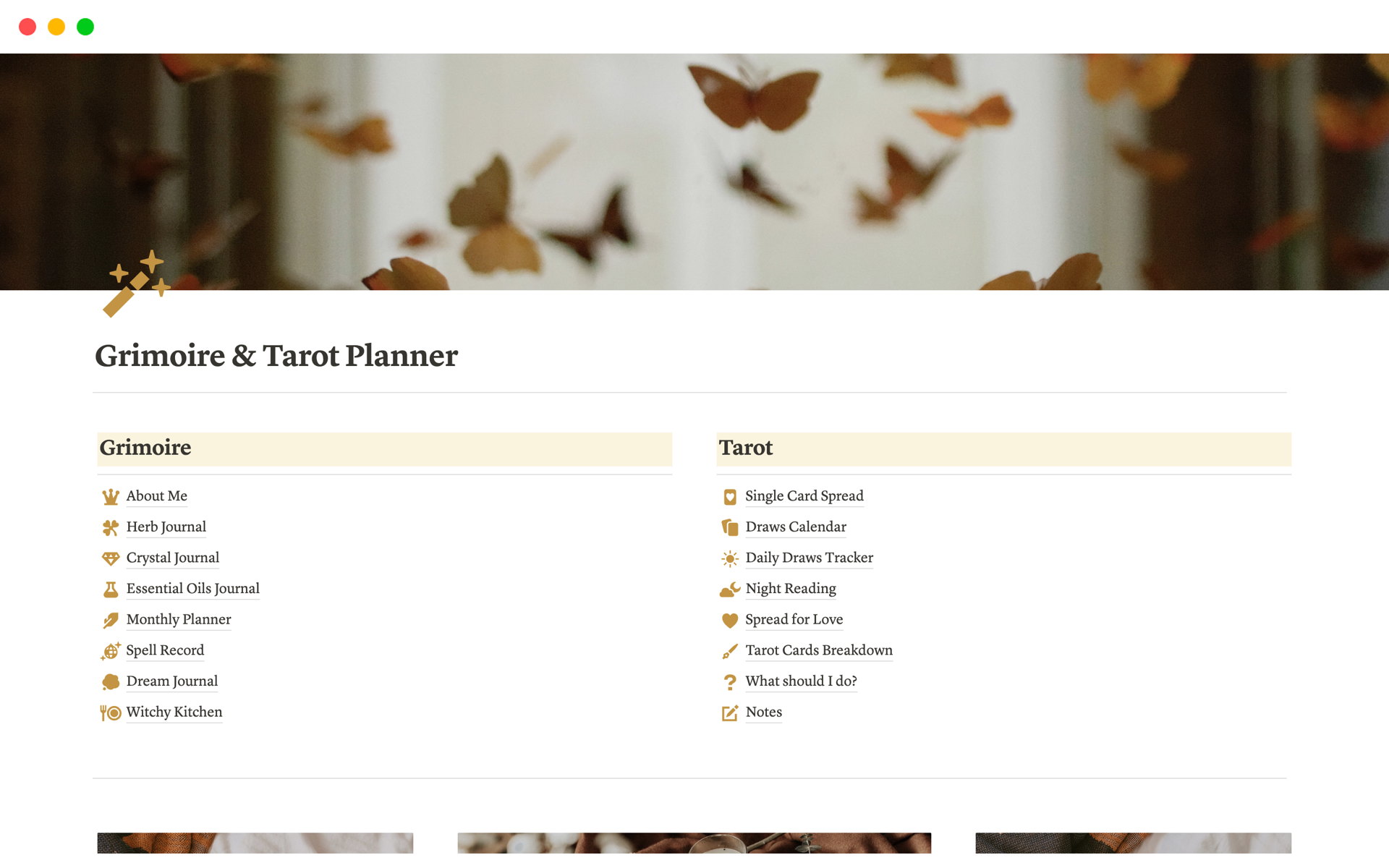 Grimoire & Tarot Planner