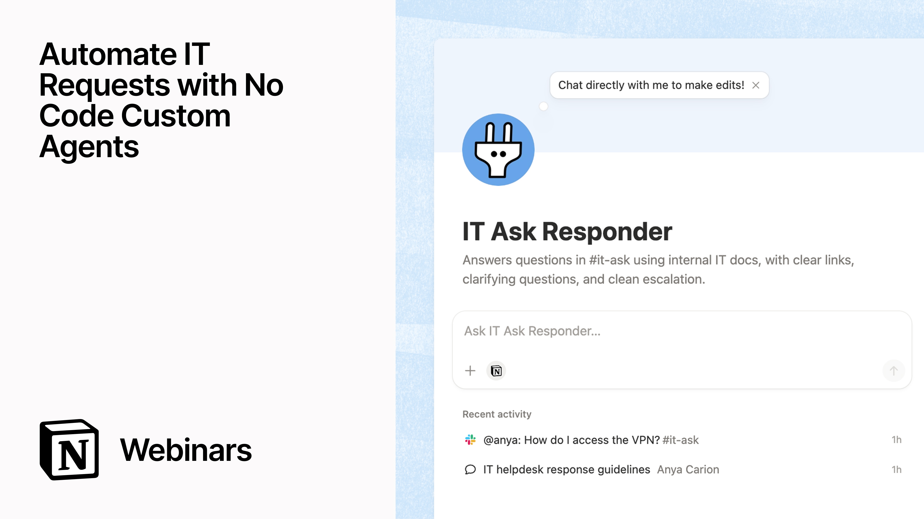 Automate IT requests with no code Custom Agents