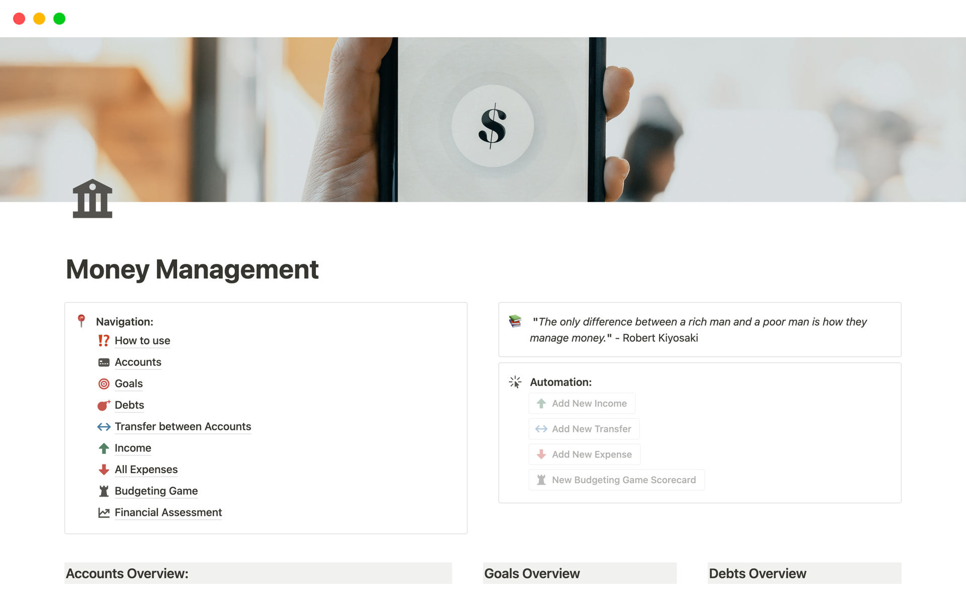 Manage finance  Notion Everything