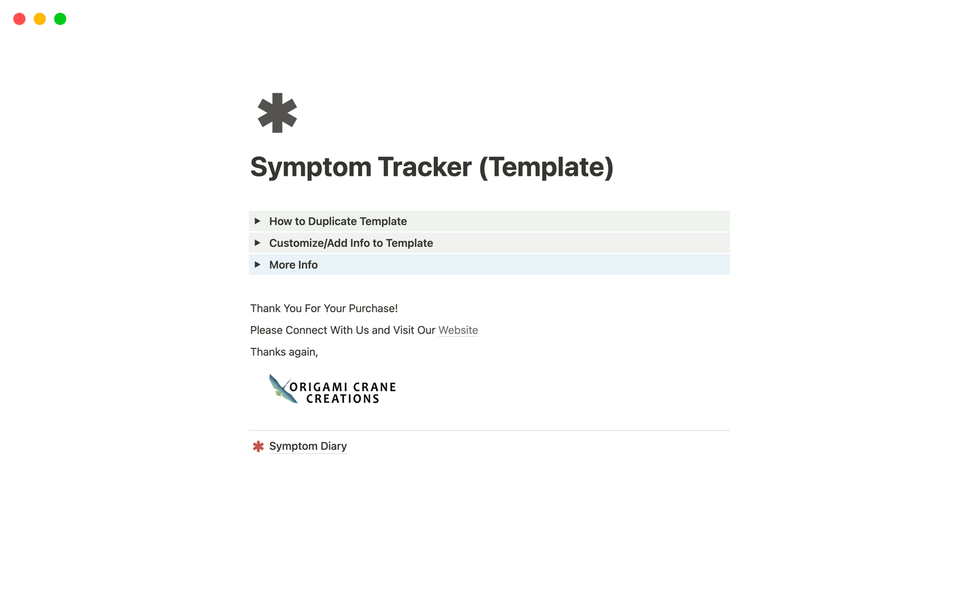 Symptom tracking