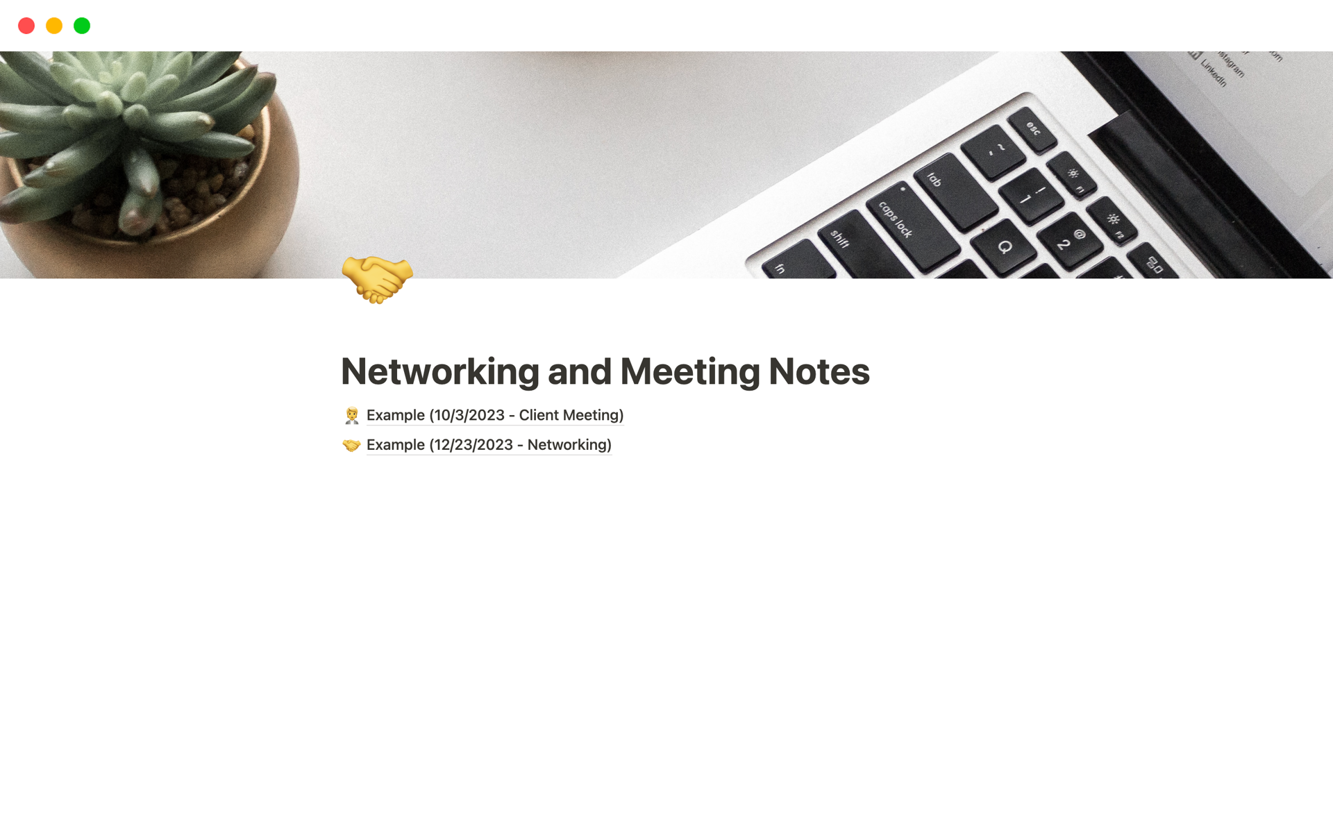 Meeting notes  Notion Template