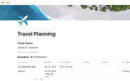Galer a De Plantillas De Notion Travel Planning