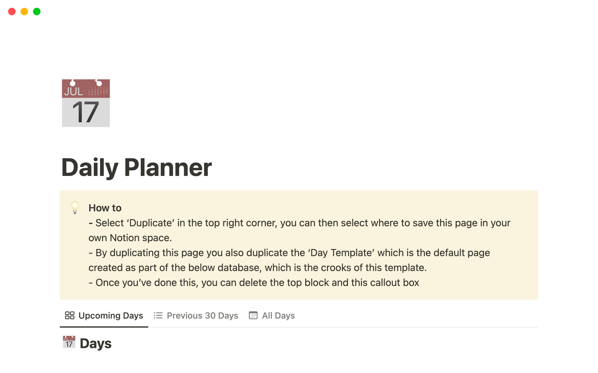 Daily Planner  Notion Template