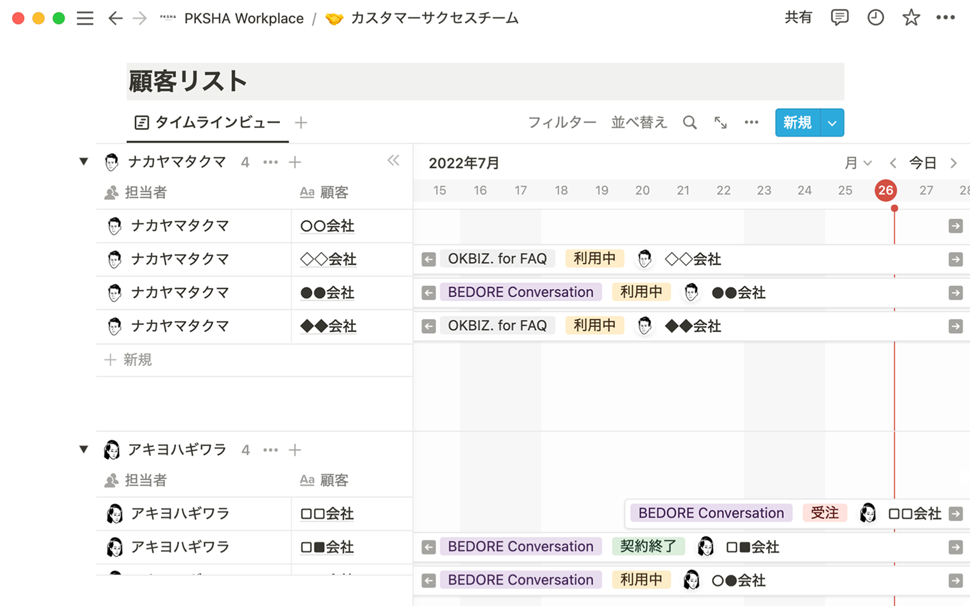 開発管理も顧客管理も、Notionを自由自在に組み立て