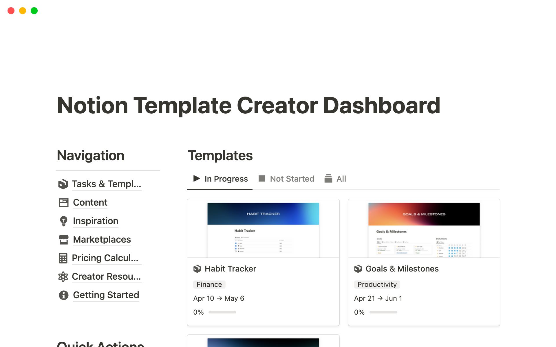 Creator Dashboard