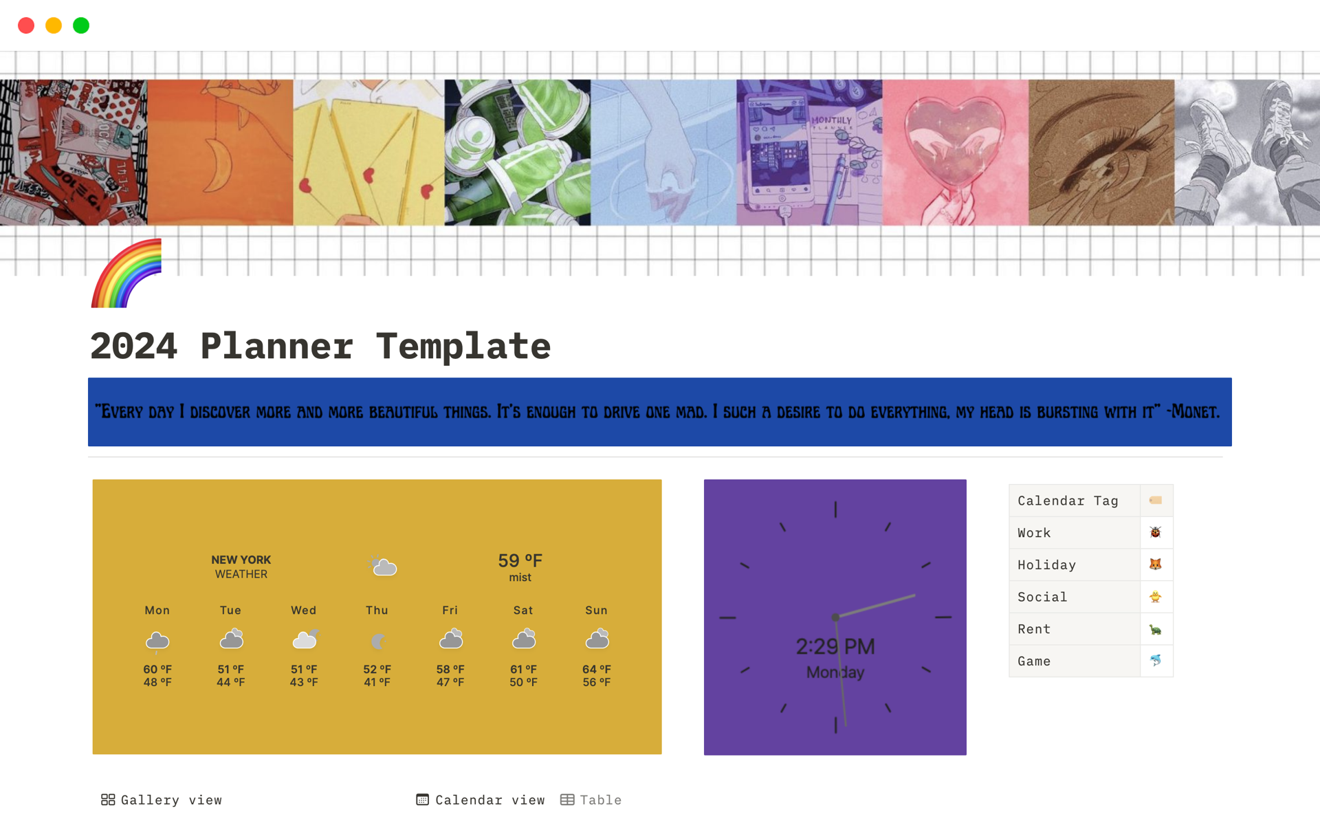 2024 Planner  Notion Template