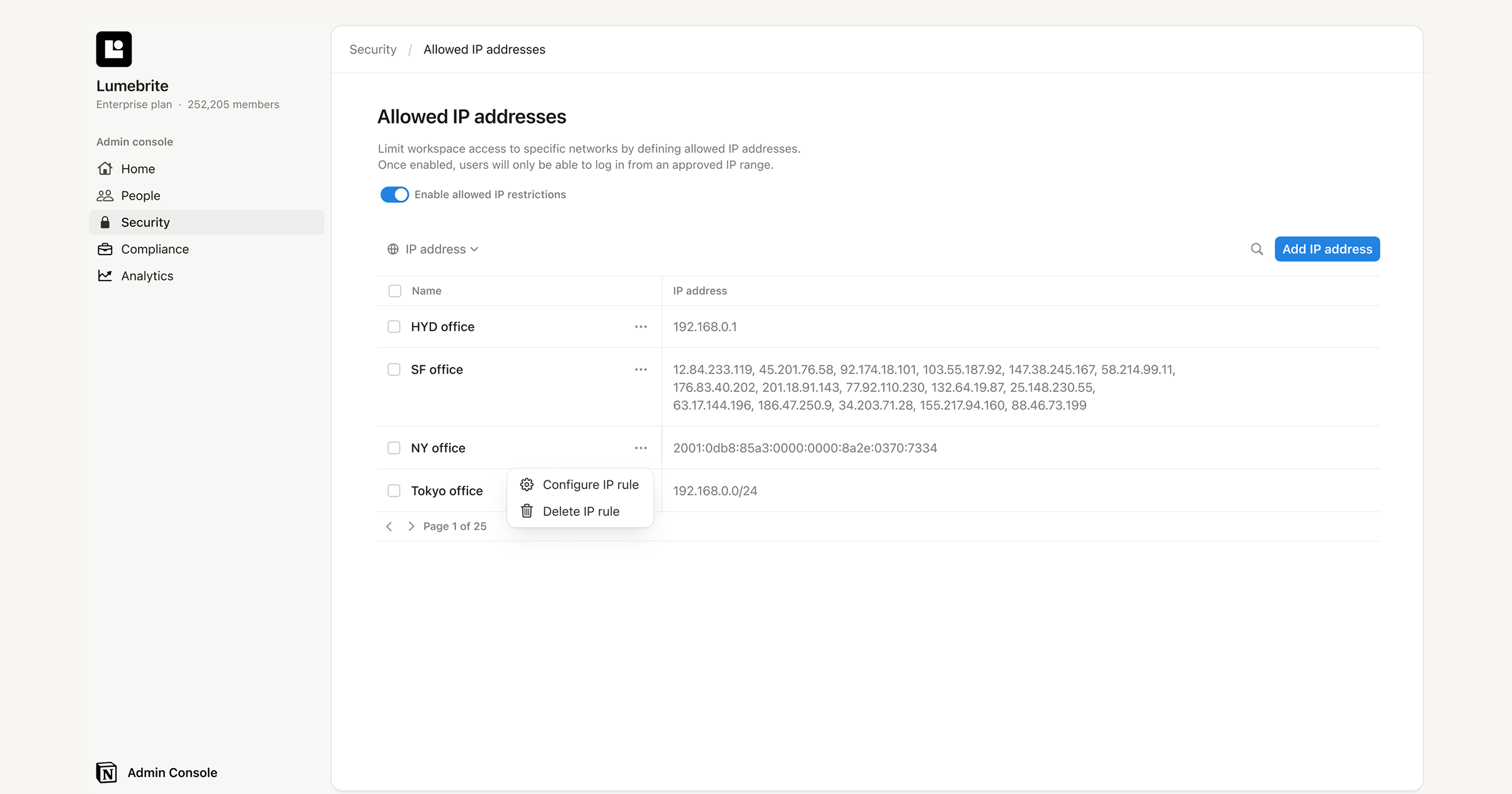 IP address restrictions – Notion Hjälpcenter