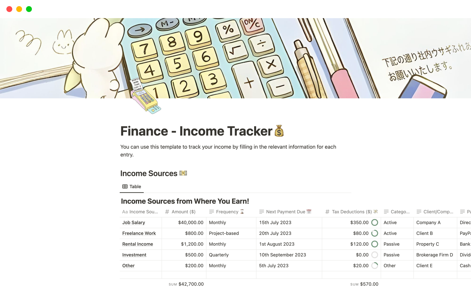 Finance - Income Tracker