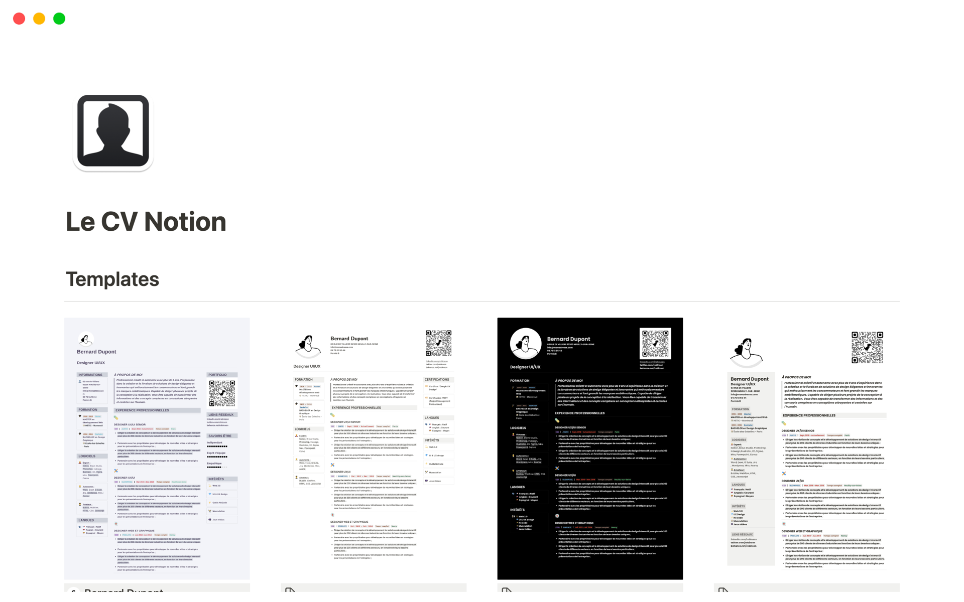 John Doe's CV  Notion Template