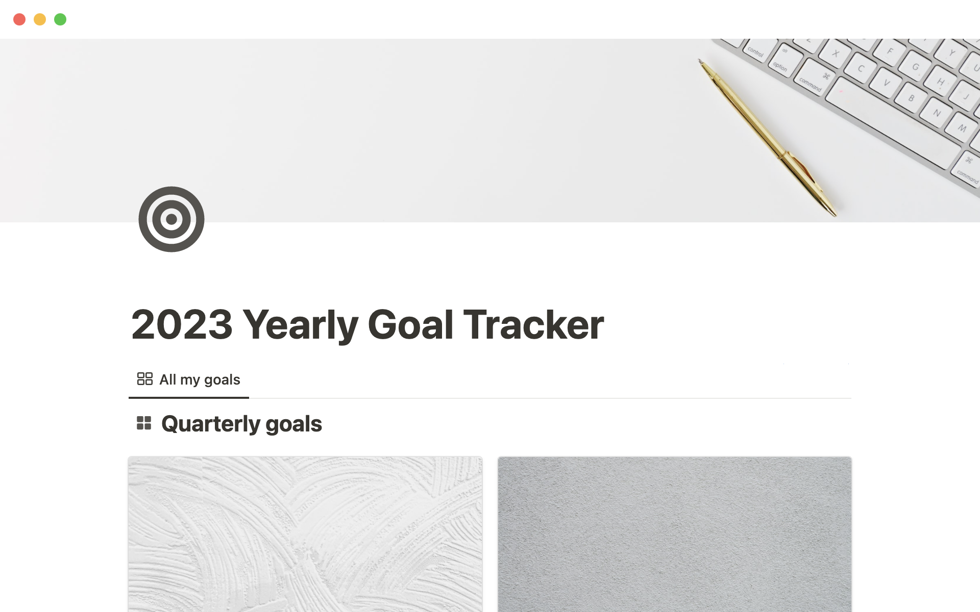 Notion Template Gallery 2023 Yearly Goal Tracker