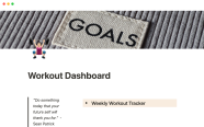 Notion Template Gallery Workout Dashboard