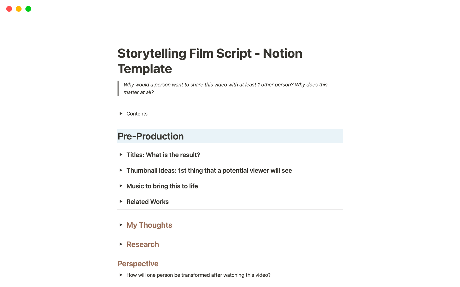 Production script