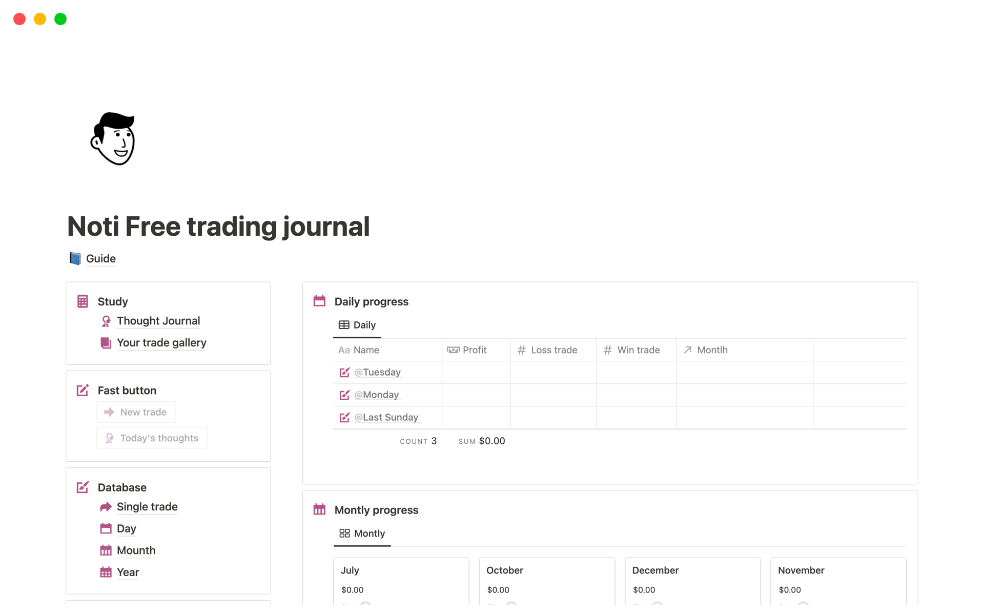Top Free Trading Journal Templates | Notion Template Marketplace