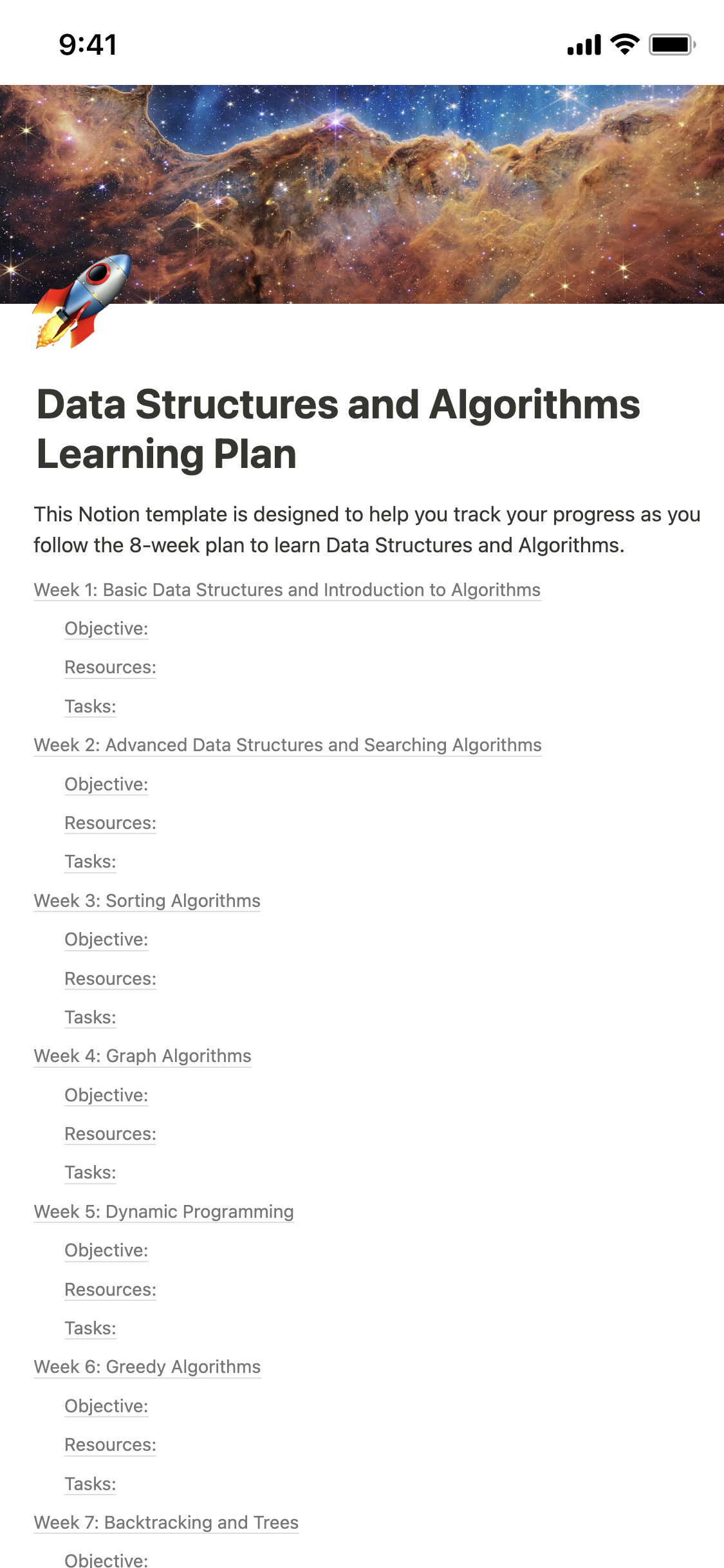 Data structures & algorithm tracker