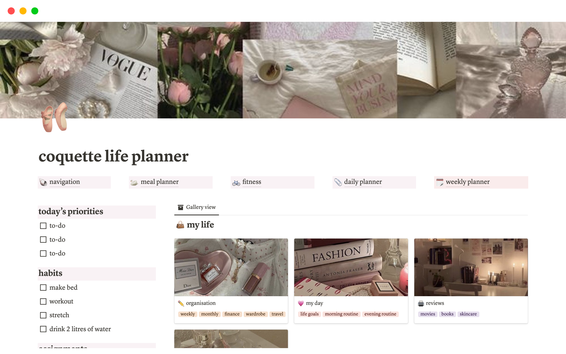 Coquette Life Planner