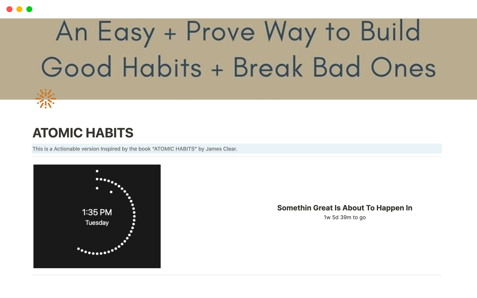 ATOMIC HABITS  Notion Template
