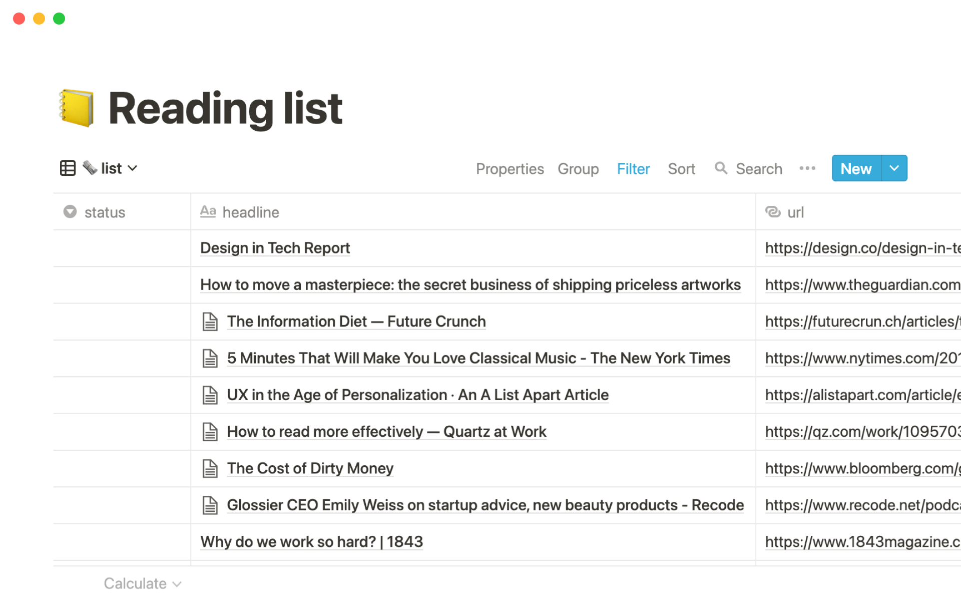 notion reading list template