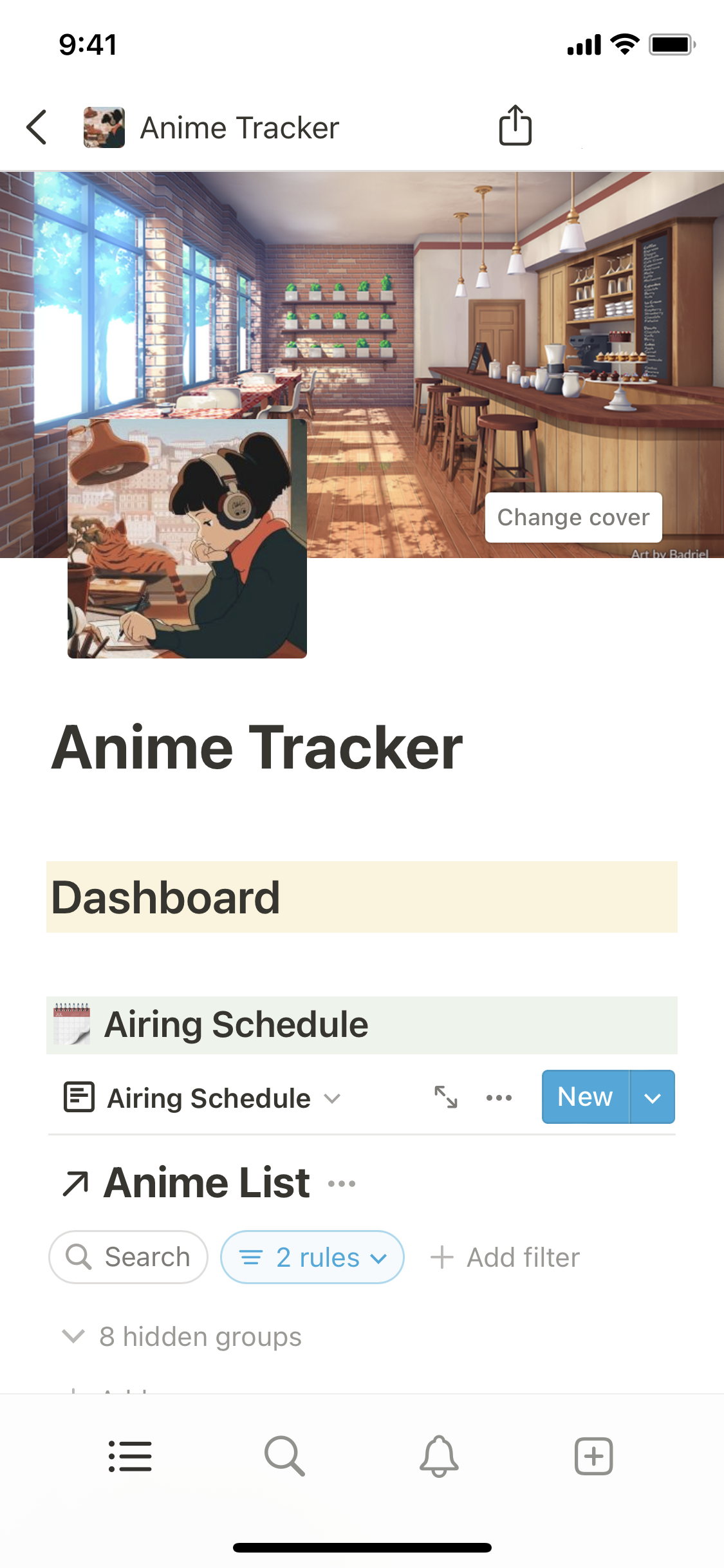 Anime tracker  Notion Template
