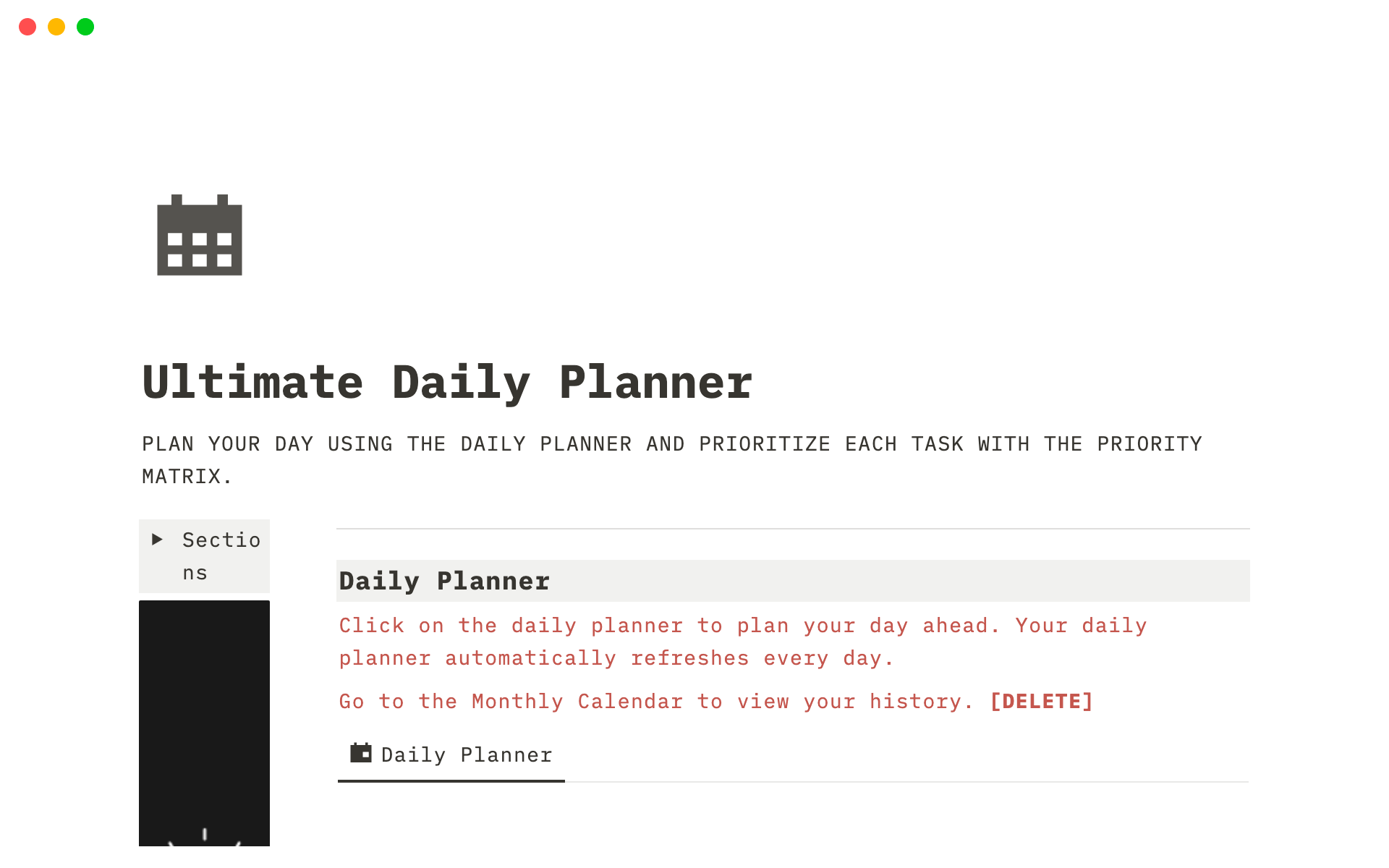 Notion Template Gallery Ultimate Daily Planner