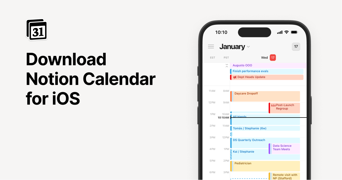 Notion Calendar app for iOS