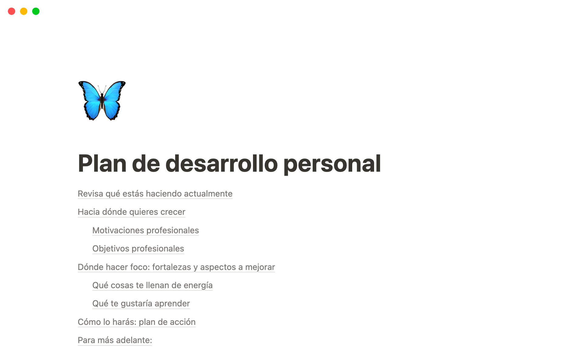 plan de desarrollo personal y profesional