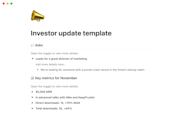 Notion Template Gallery Investor Update