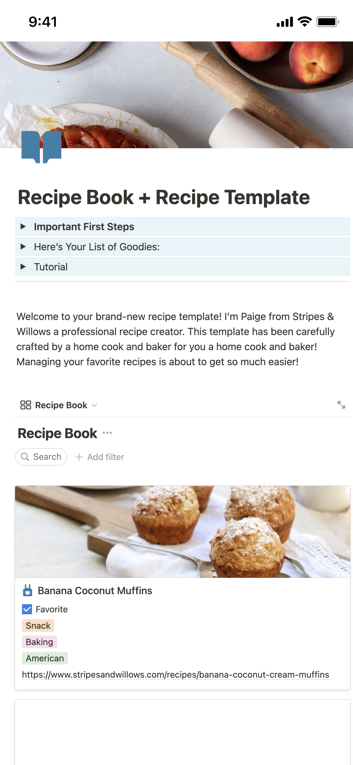 Recipe Book  Notion Template