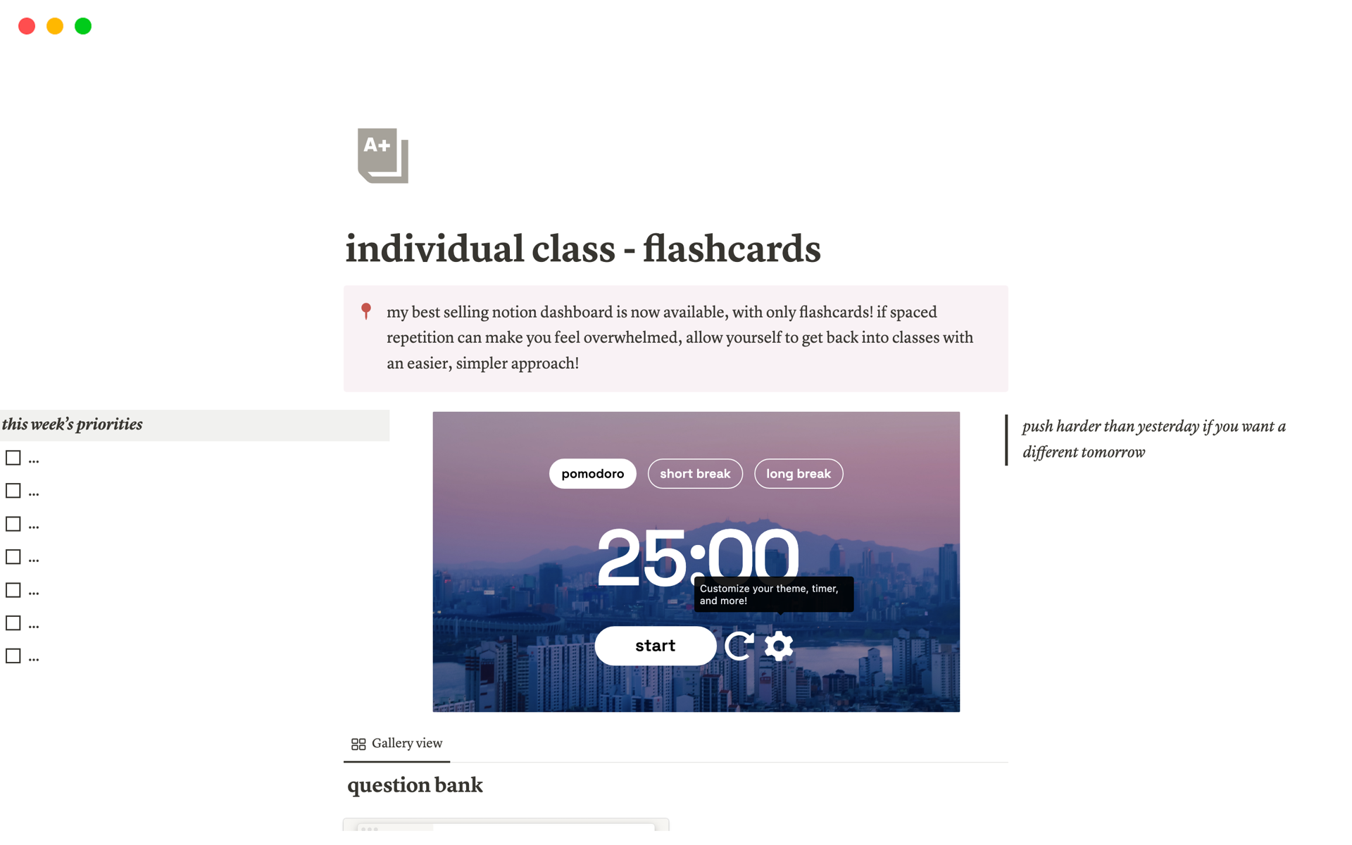 Flashcards  Notion Template
