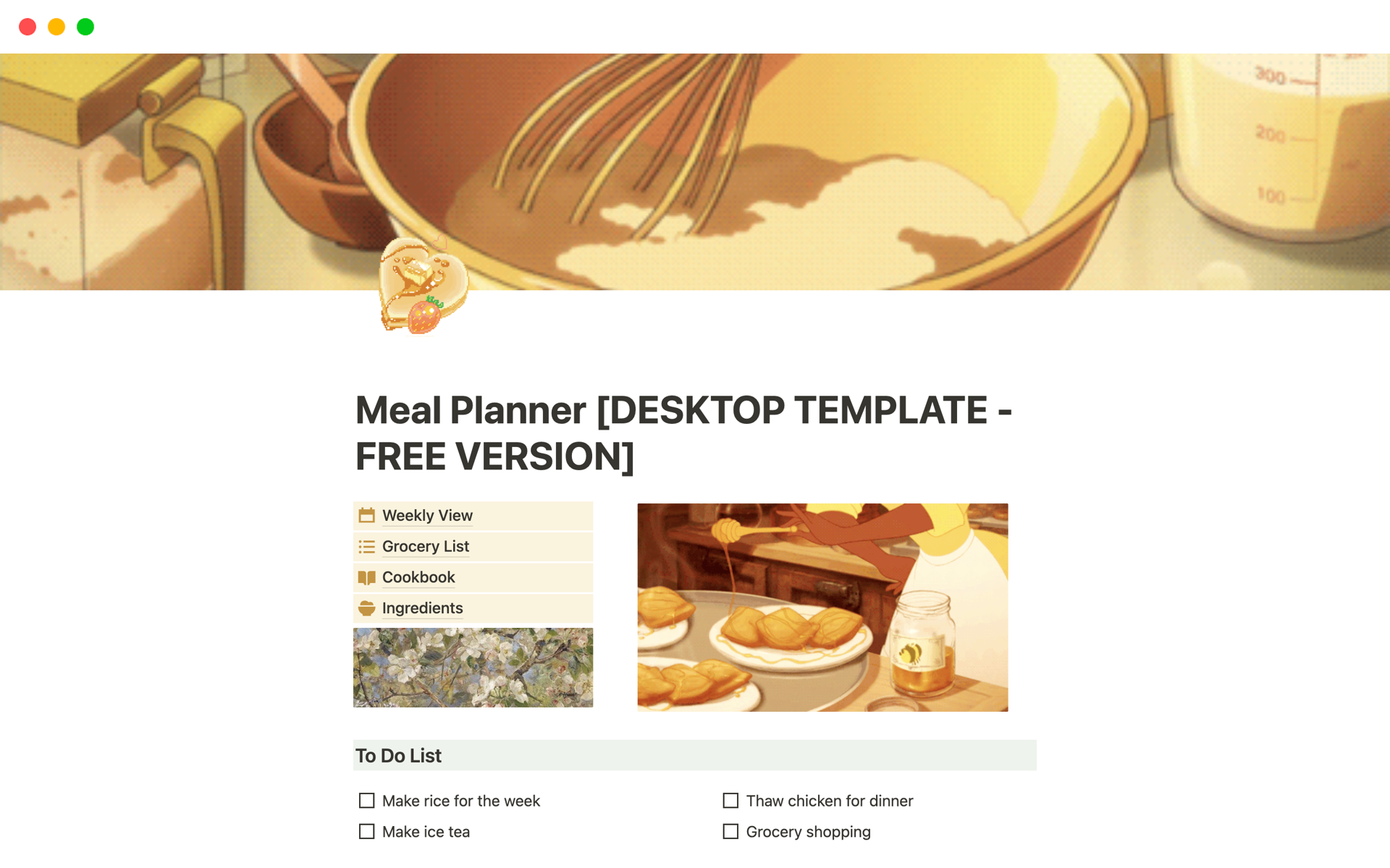 Meal Planner  Notion Template