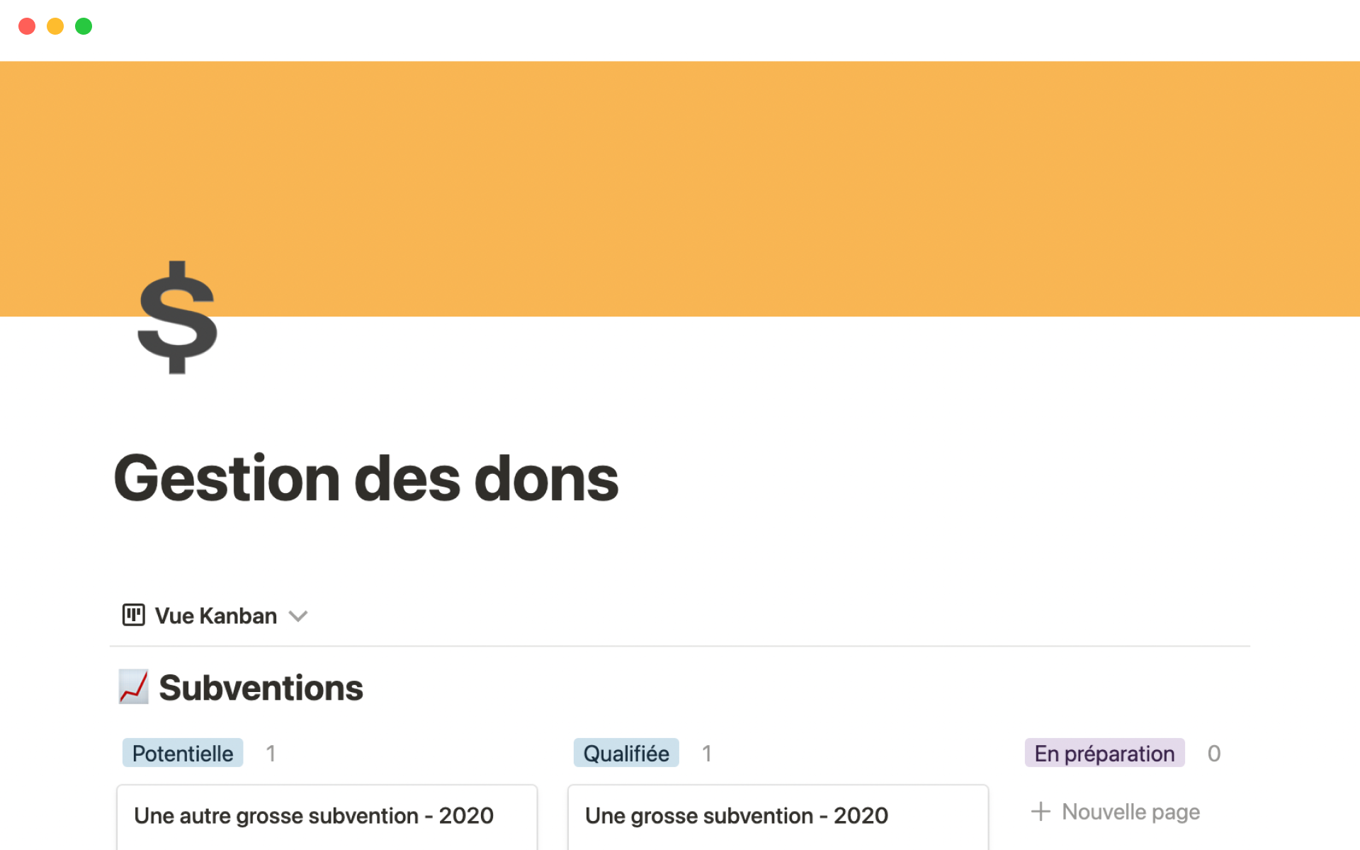 gestion des dons