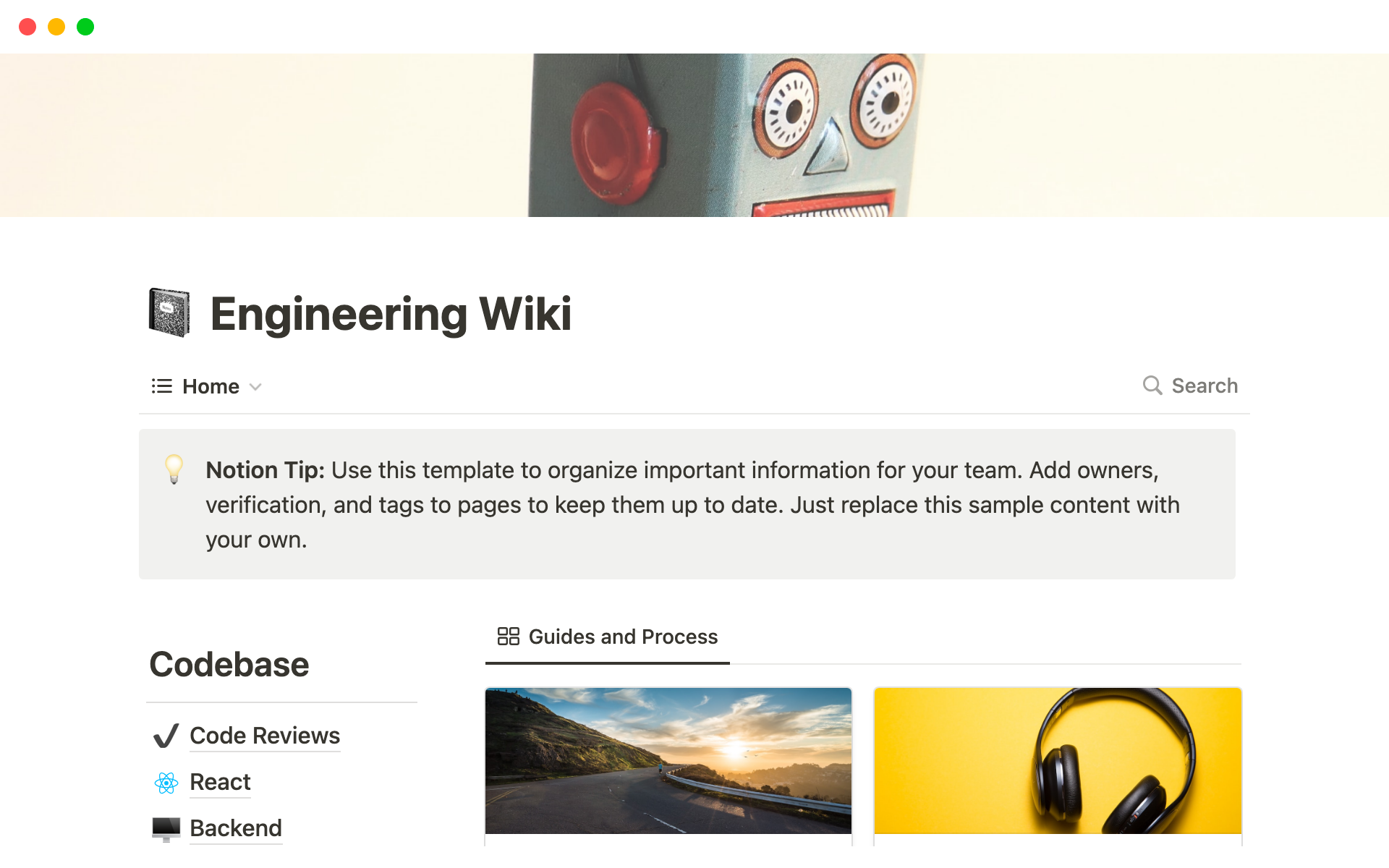 Wiki, example of an educational sheet with categories, internal and