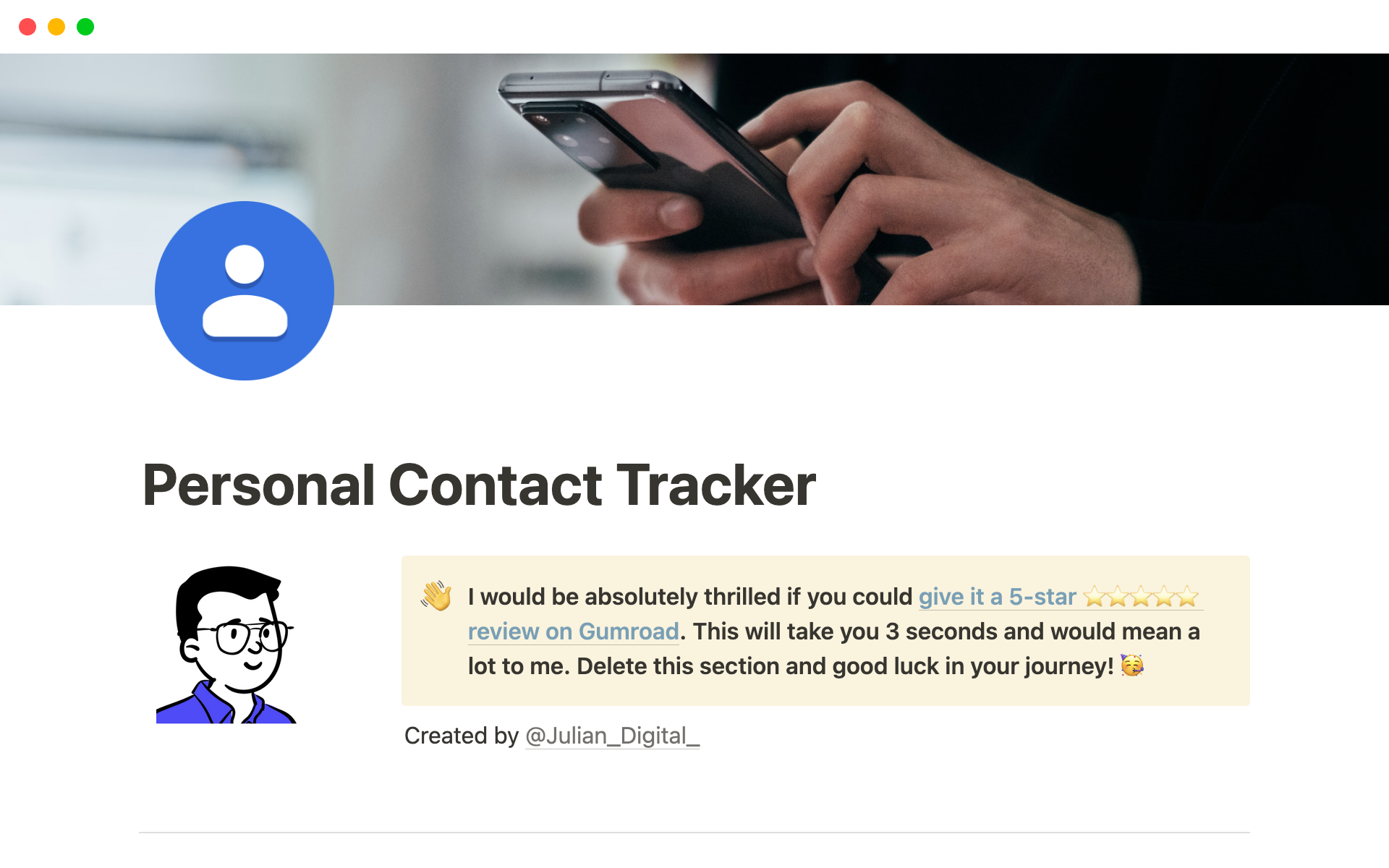 Personal Contact Tracker: Streamline Your Life, Boost Your