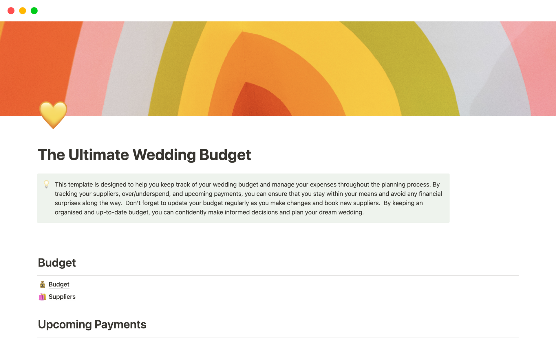 The Ultimate Wedding Budget