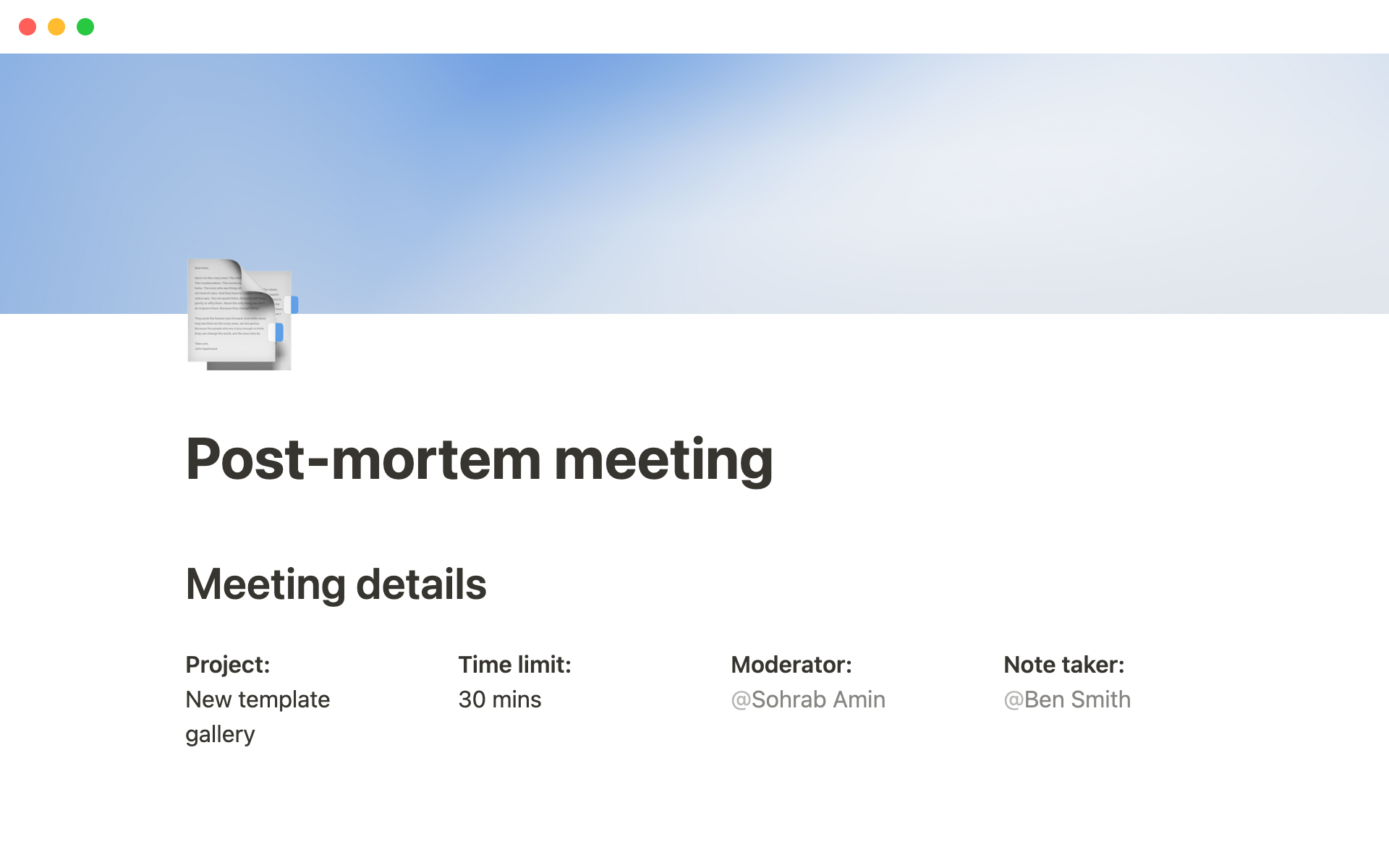 The best post-mortem meeting templates for insightful reports