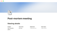 Notion Vorlagengalerie Post mortem Meeting