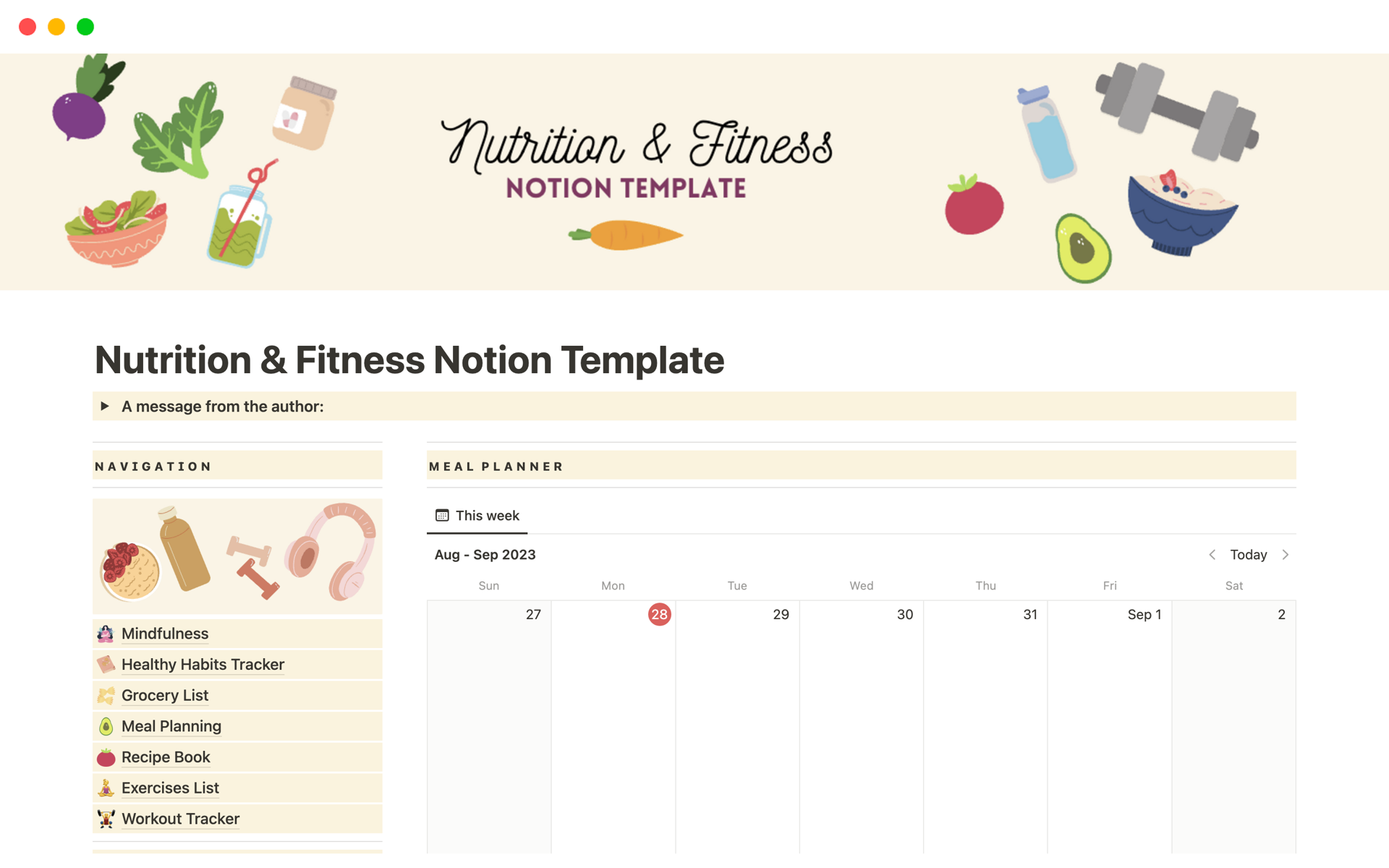 Workout Journal  Notion Template