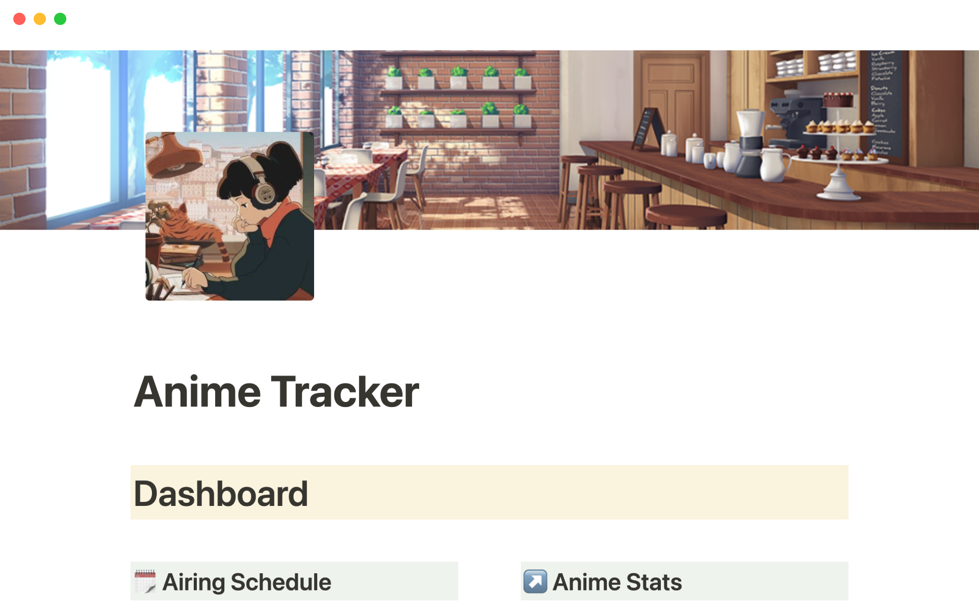 Anime tracker | Notion Template