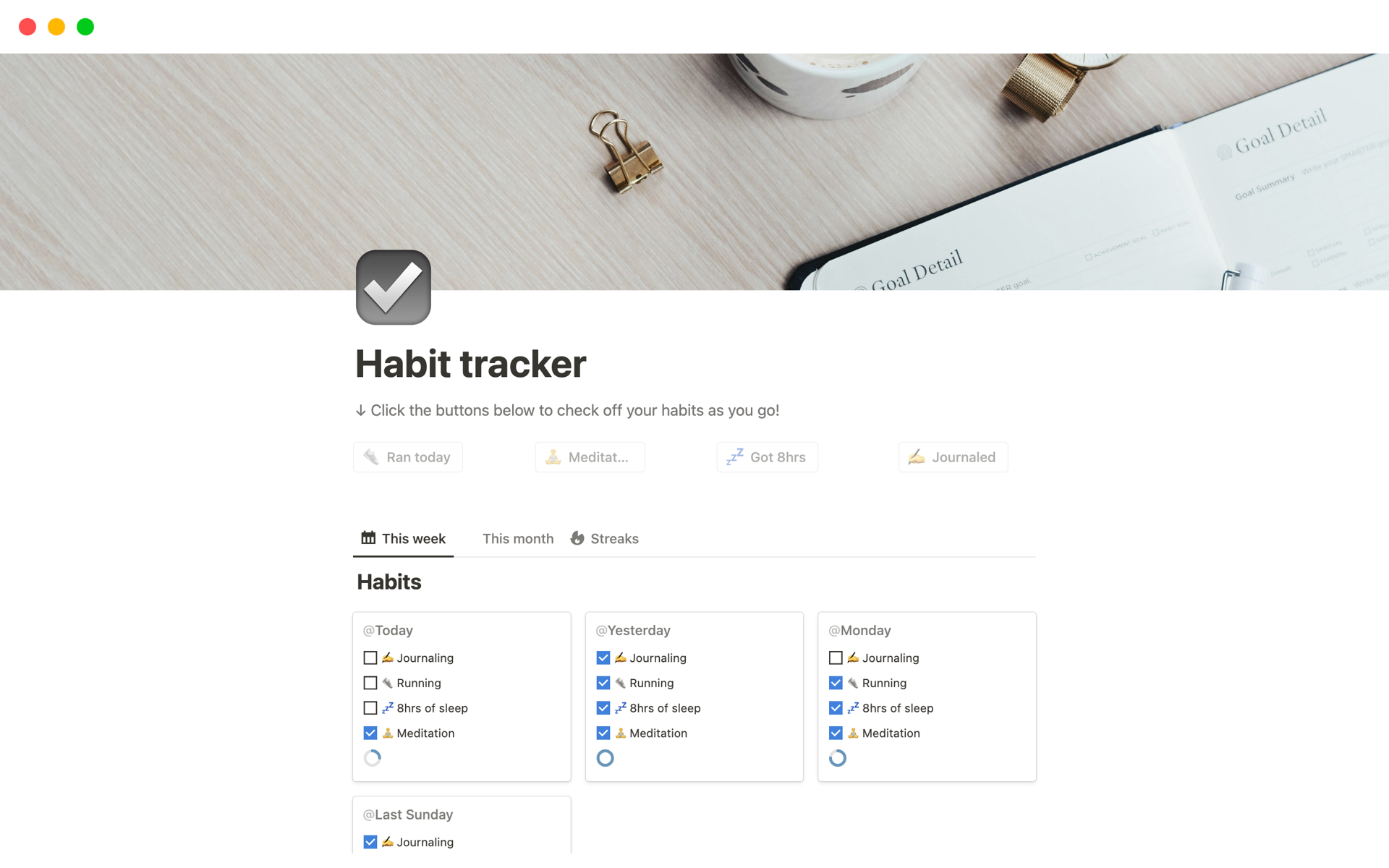 Daily Journal & Habit Tracker 