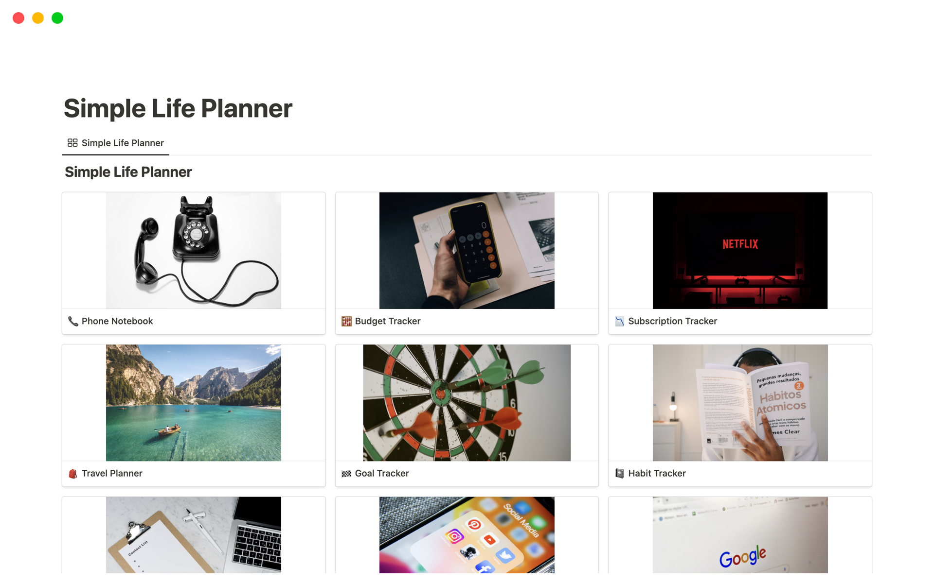 Notion Life Planner Template  Minimal & Simple — fawnar.